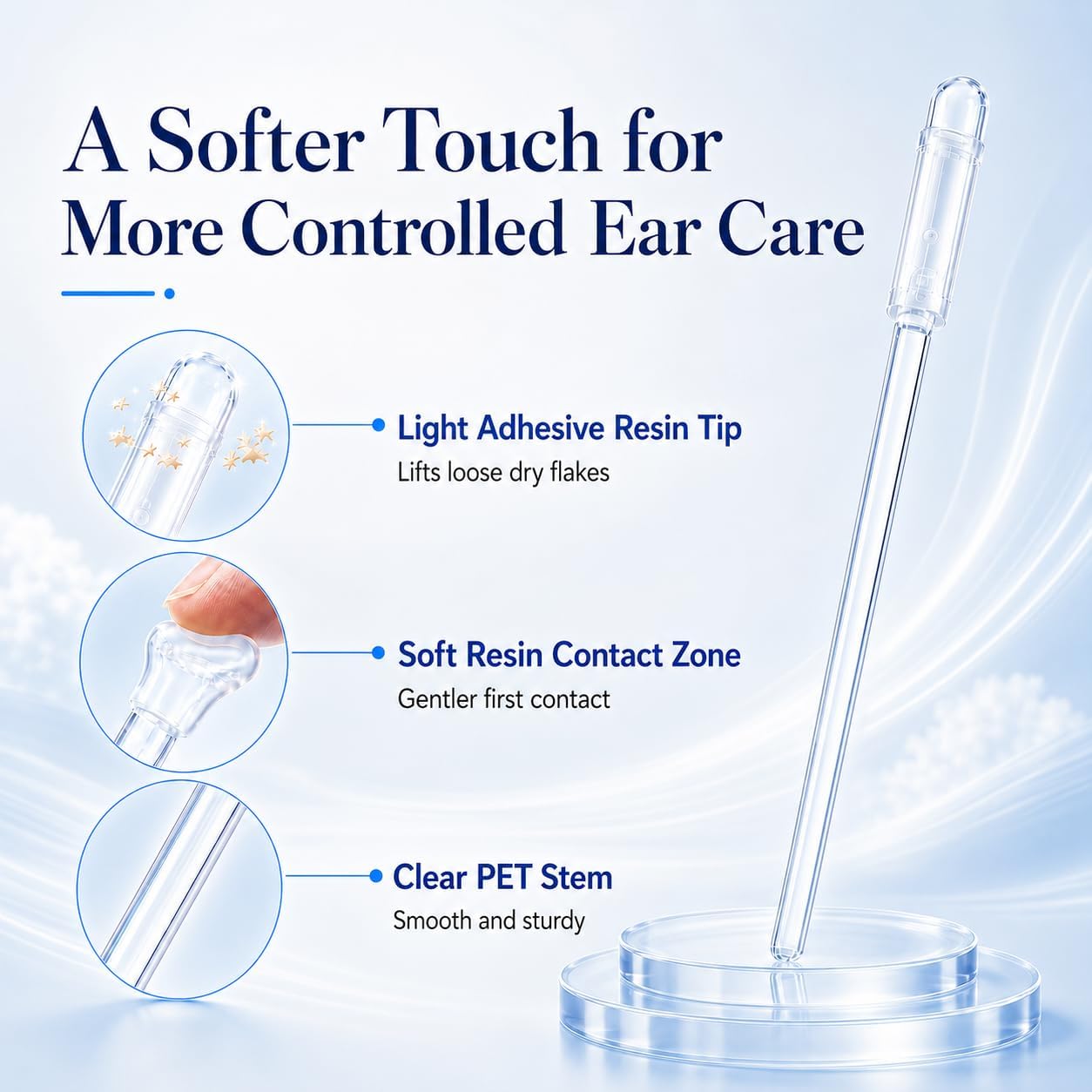 👂 Sticky Ear Cleaning Sticks – Reusable Adhesive Ear Picks, Soft Swabs for Gentle Ear Care