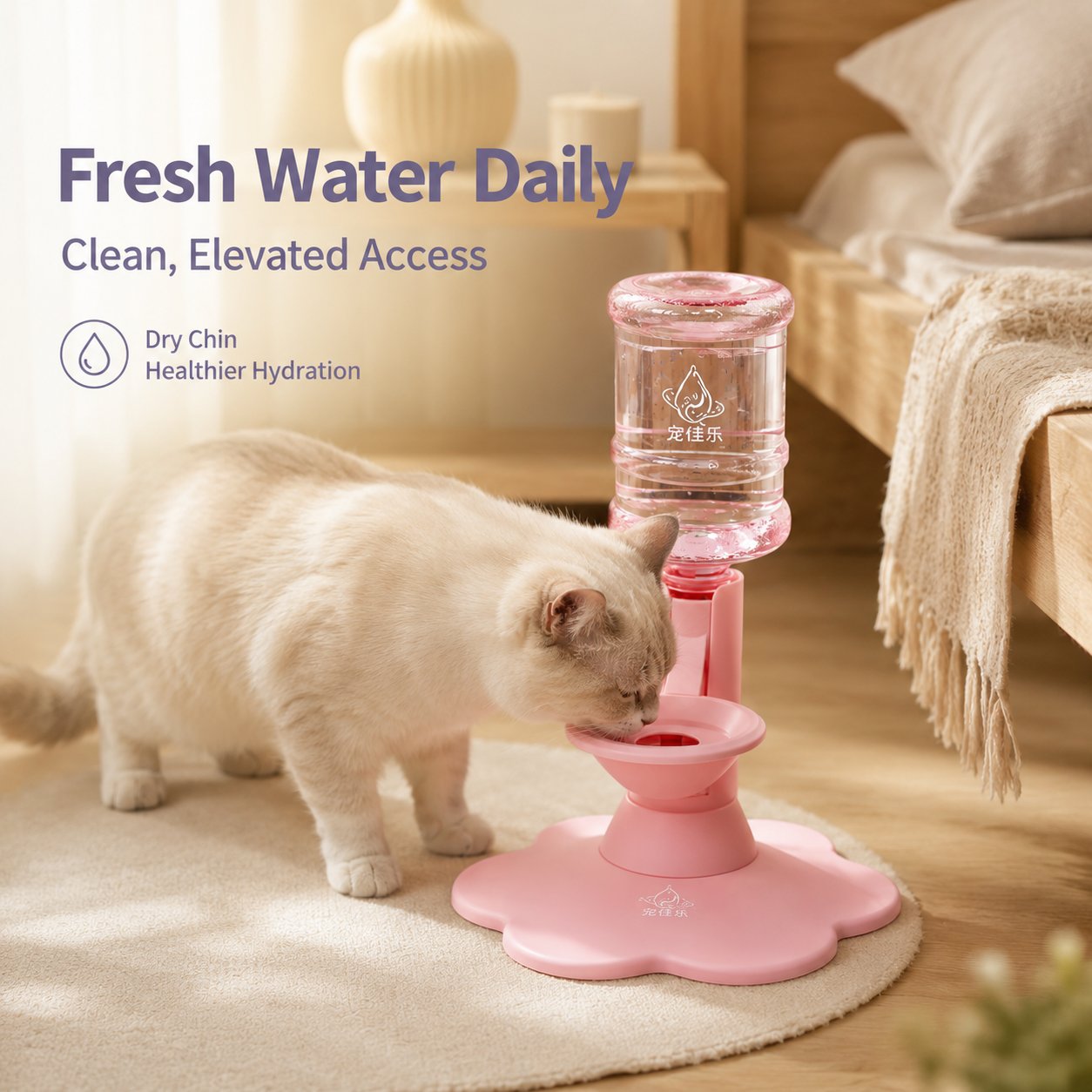 Gravity Pet Water Dispenser Stand - Spill-Proof