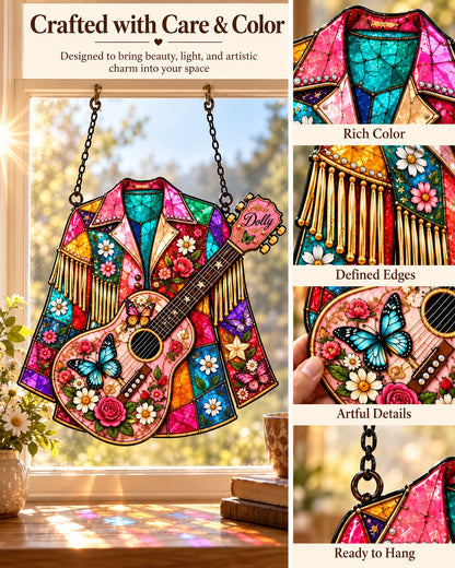 ⏰ LAST DAY 49% OFF - 💃 Handmade Dolly Parton “Coat of Many Colors” Stained Glass Suncatcher