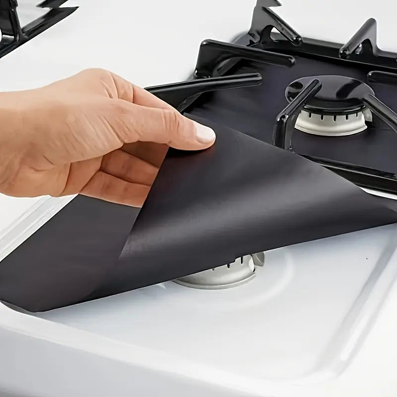 4-Piece Reusable Non-Stick Gas Stove Burner Covers – Heat-Resistant & Washable
