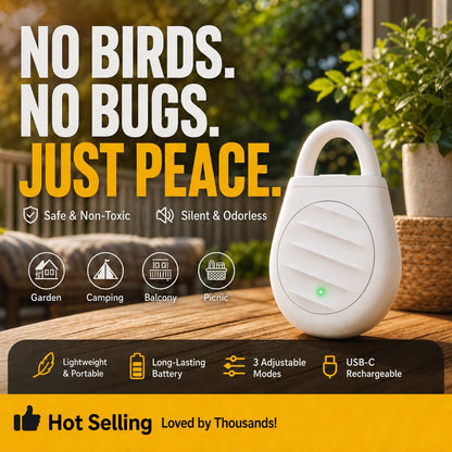 🔥Limited time offer Buy 3 get 2 free！🐦No more trouble from birds, beasts and locusts！Portable Ultrasonic Bird Repellent Keychain