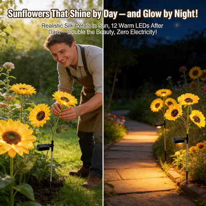 🌻 Solar Powered Sunflower Garden Lights – 2 Pack