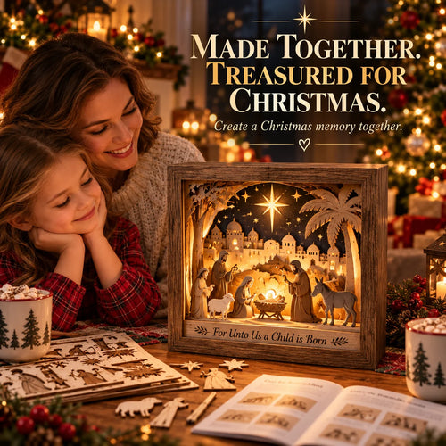 🔥Last Day 50% OFF-⭐ Bethlehem Light-up Nativity Shadow Box Diy Kit