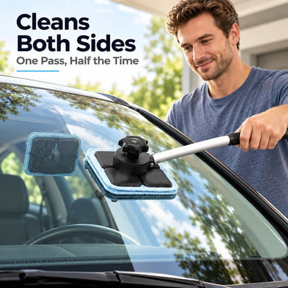 🔥Hot Sale 50% OFF🚗Dual Magnetic Car Windshield Cleaner | Streak-Free Auto Glass Cleaning Kit