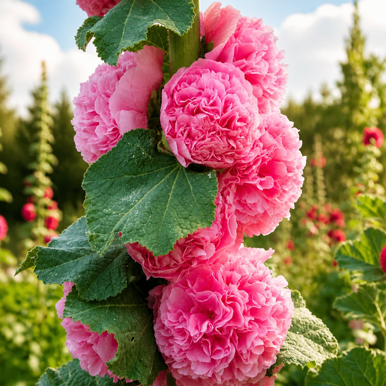 🌺Mixed Double Hollyhock Perennial Flower Seeds✨🌱Perennial Garden Flower