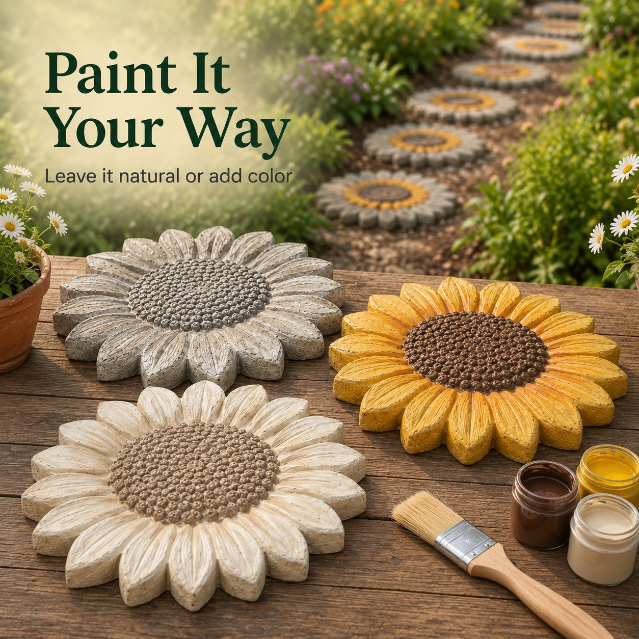 🌻 Reusable DIY Concrete Mold For Outdoor Decor – Create Beautiful Handmade Garden Path Decor