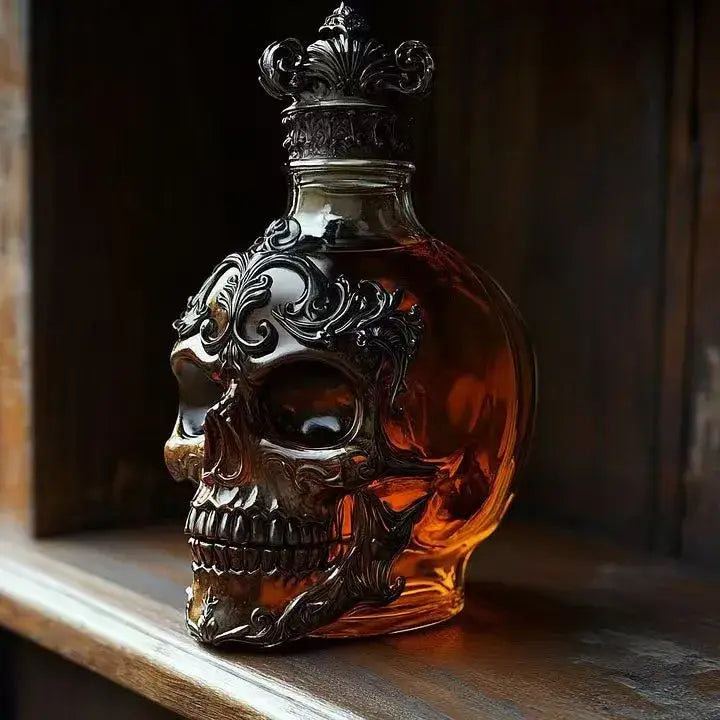 💀 Skull Collector Whiskey Decanter – Vintage Style Collector Bottle 🥃✨