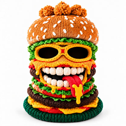 ⏳ Last Day 50% OFF-🍔🏂 3D Burger Monster Knit Ski Mask