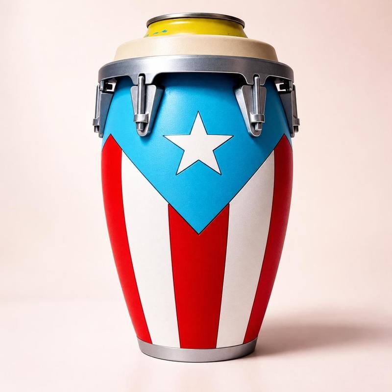 Conga-Style Can Holder – Celebrate Caribbean Pride, One Sip at a Time