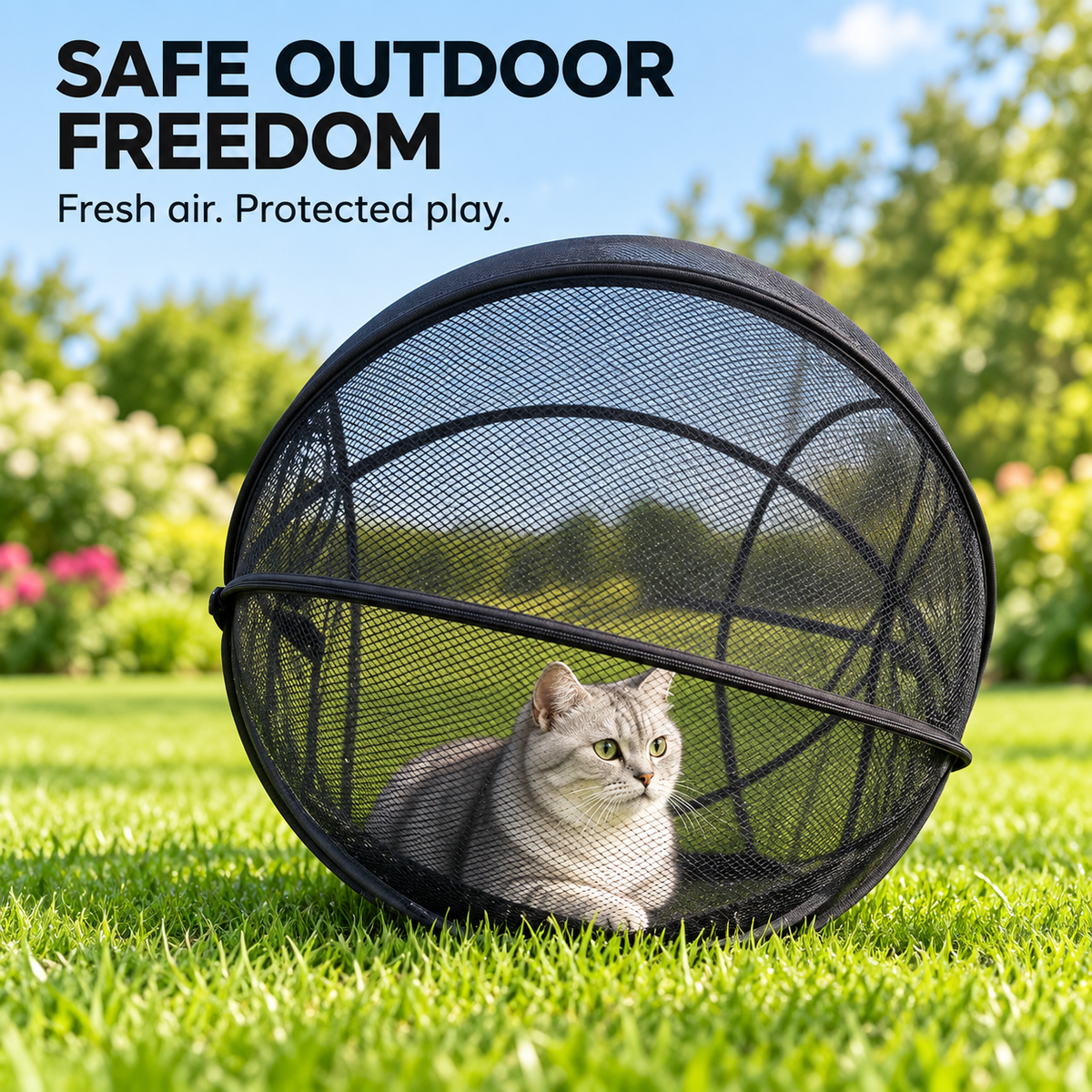 🌿Hot Sale 50% OFF-Outdoor Cat Lounge – Mesh Playpen for Fresh-Air Time