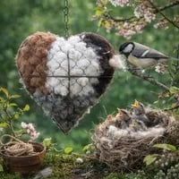 🔥LAST DAY 50% OFF - 🕊️🏡Handmade Natural Alpaca Fiber Bird Nesting Heart❤️Bird lovers gift