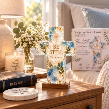 ✝️ Psalms of Comfort & Strength Resin Cross DIY Kit