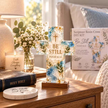 ✝️ Psalms of Comfort & Strength Resin Cross DIY Kit