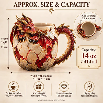 🐉 Dragonbound RealmsTM Sculpted Dragon Mug Collection | 6 Fantasy Realm Designs with Raised 3D Dragon Details ☕