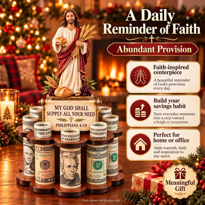 ⏳ Last Day 50% OFF-🙏 Bible Verse Savings Challenge Stand – Christian Cash Organizer & Faith-Inspired Gift