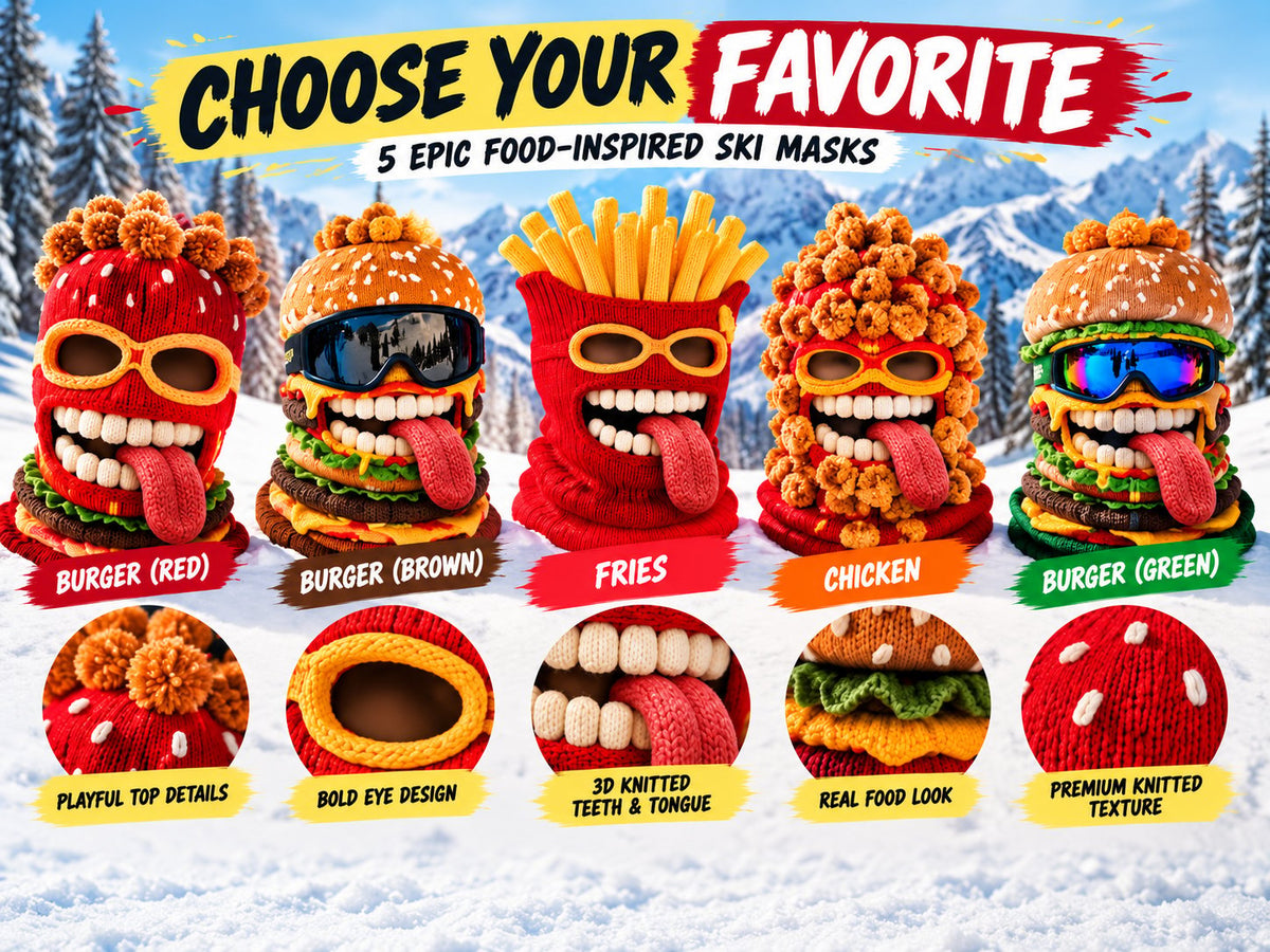 ⏳ Last Day 50% OFF-🍔🏂 3D Burger Monster Knit Ski Mask