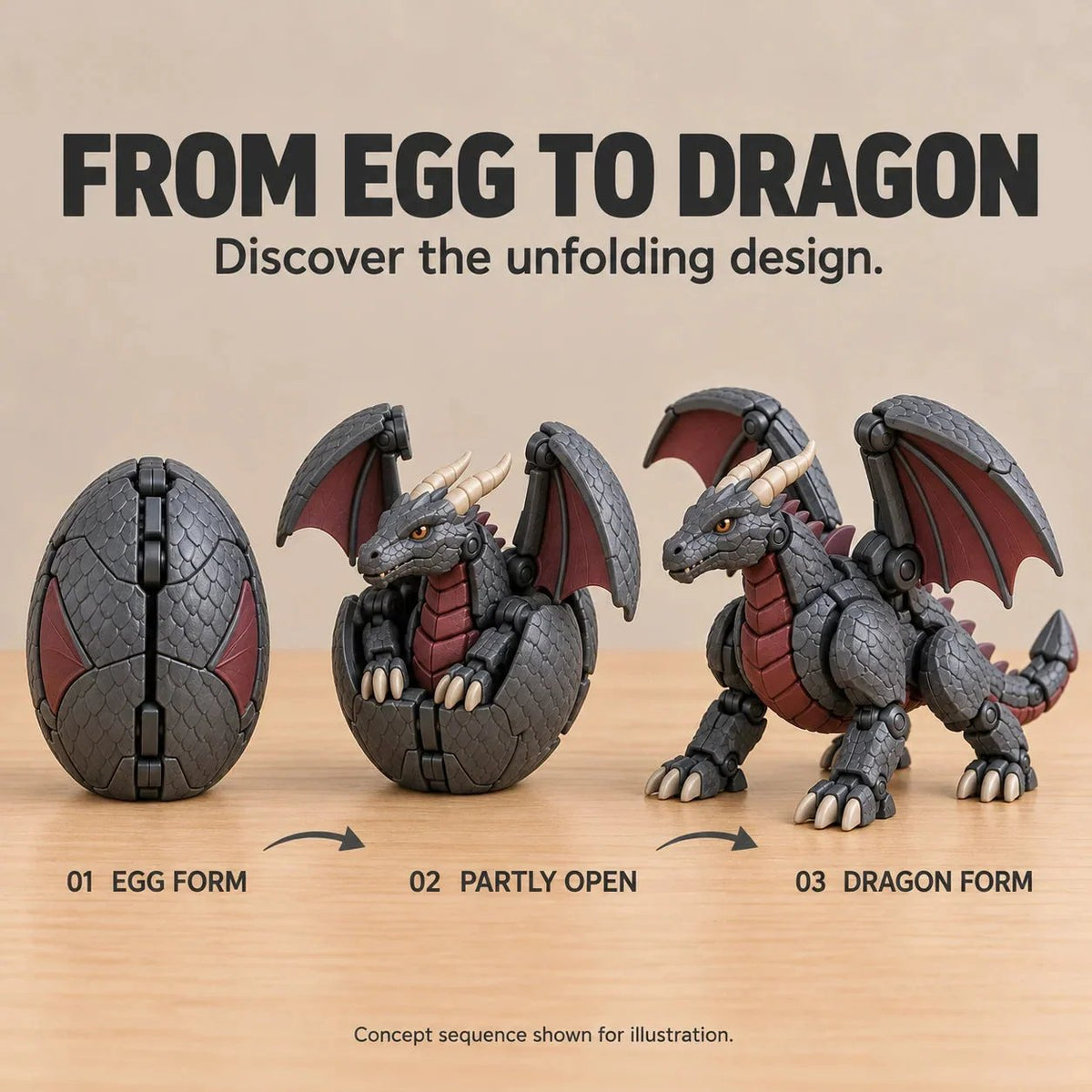 🔥Last Day 49% OFF🔥🐉Transformable Guardian Dragon Egg — A highly detailed, transformable dragon-shaped collectible figure