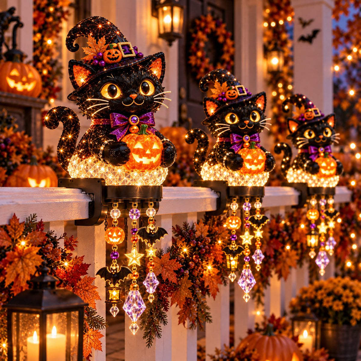 ⏰ LAST DAY 49% OFF -🎃 Halloween Porch Magic Cascade Railing Lights