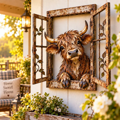 ✨ Last Day 49% OFF🐮Handcrafted Wrought-Iron "Peeking" Animal Window
