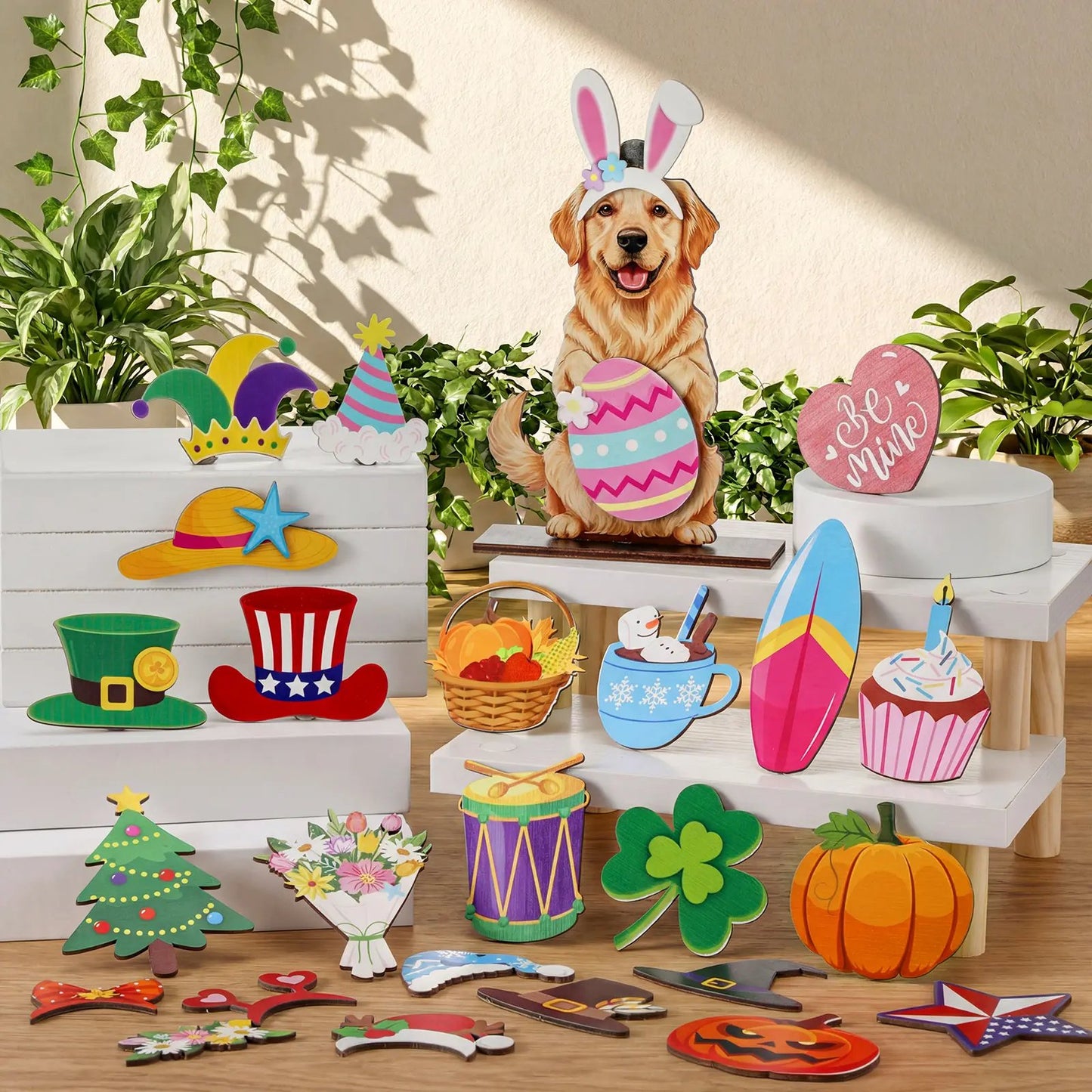Hot Sale🔥Cute Animals Sign Easter Gift Cat Wooden Sign Desk Decor
