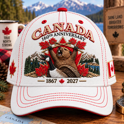 🔥LAST DAY 50% OFF - 🍁 Canada 160th Anniversary 1867–2027 – Premium Embroidered Heritage Cap 100% Cotton