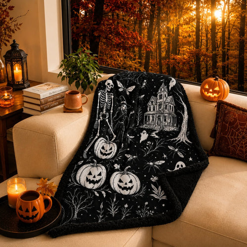 Trick Or Trace Halloween Coloring Blanket 🎃👻