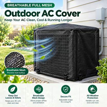 ❄️Heavy-Duty Mesh AC Cover – All-Season Outdoor Protection