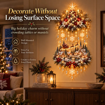 ⏰ LAST DAY 49% OFF - 🎄 Illuminated Christmas Tree & Village Wall Hanging