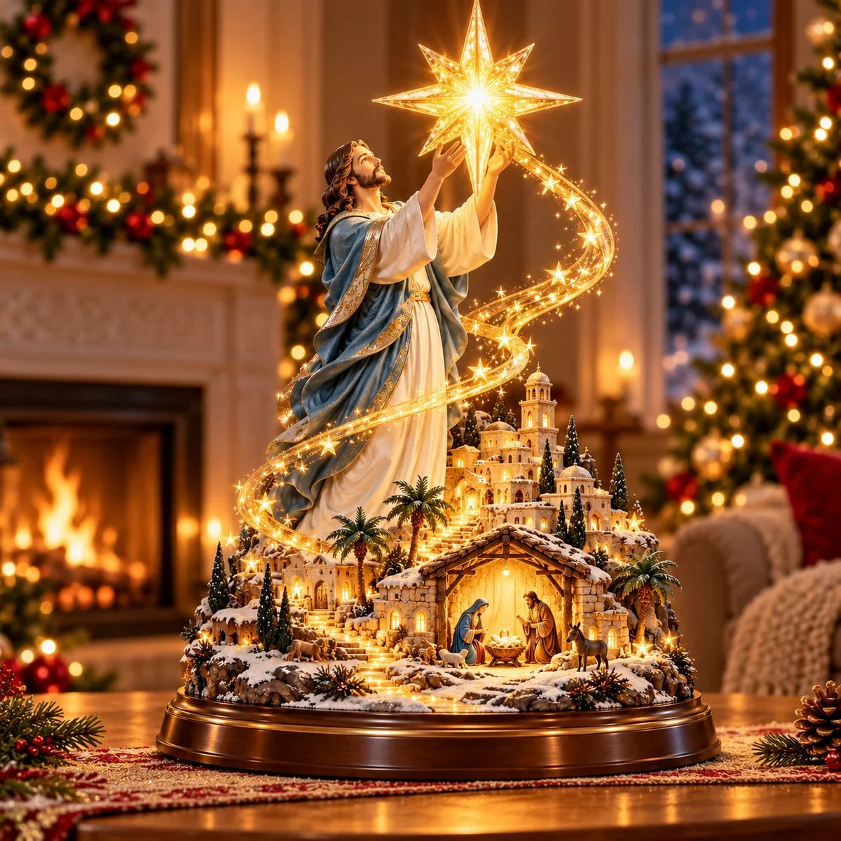 ✨ Last Day – 49% OFF⭐✨ Bethlehem Star of Hope™ — Nativity scene featuring Jesus holding a guiding star (illuminated)