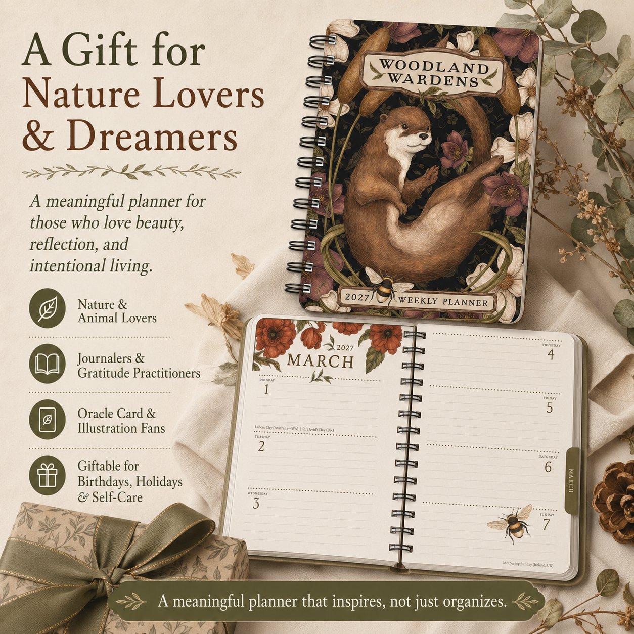 🌙Woodland Wardens 2027 Nature-Inspired Planner 🌿🦊–A Year of Nature's Wisdom & Intention