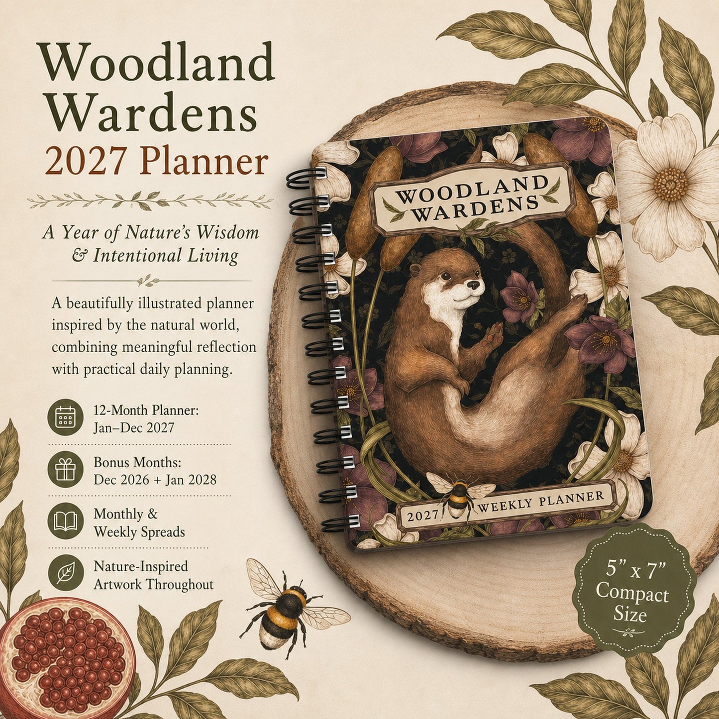🌙Woodland Wardens 2027 Nature-Inspired Planner 🌿🦊–A Year of Nature's Wisdom & Intention