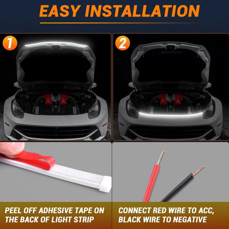 🔥HOT SALE 49% OFF🔥🚗High Brightness Automotive Hood Gap LED Strip - Ambient Lighting Package