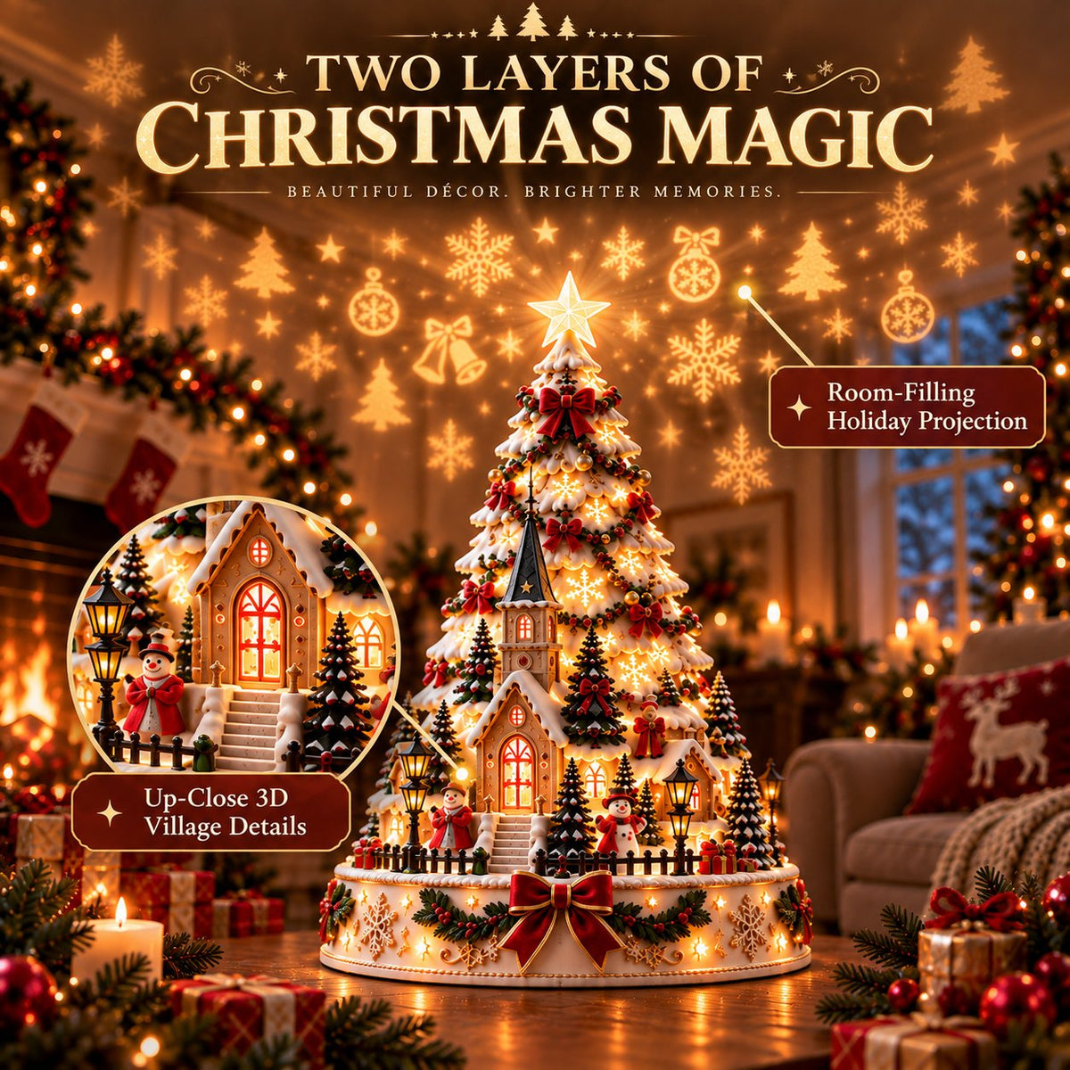 🏆 49% OFF Today --🎄MerryRealm™ Christmas Village Decorative Lights