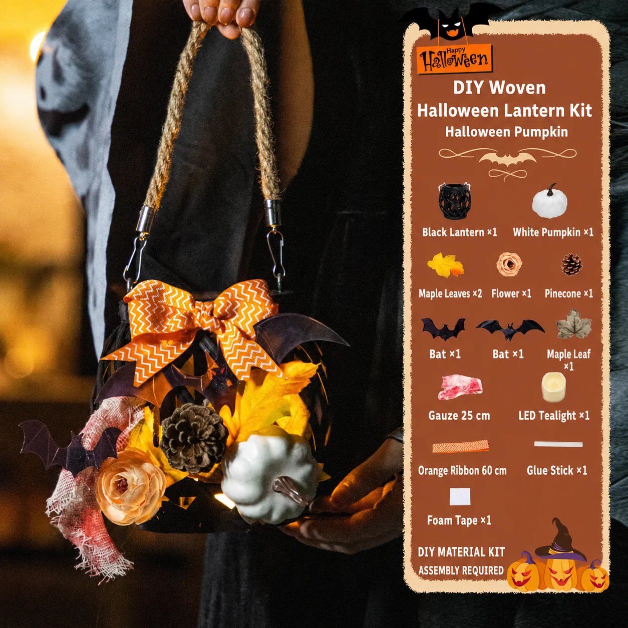 🔥HOT SALE🔥🎃DIY Light-Up Halloween Trick-or-Treat Basket Kit👻 Let Kids Create the Basket They’ll Proudly Carry on Halloween Night! ✨