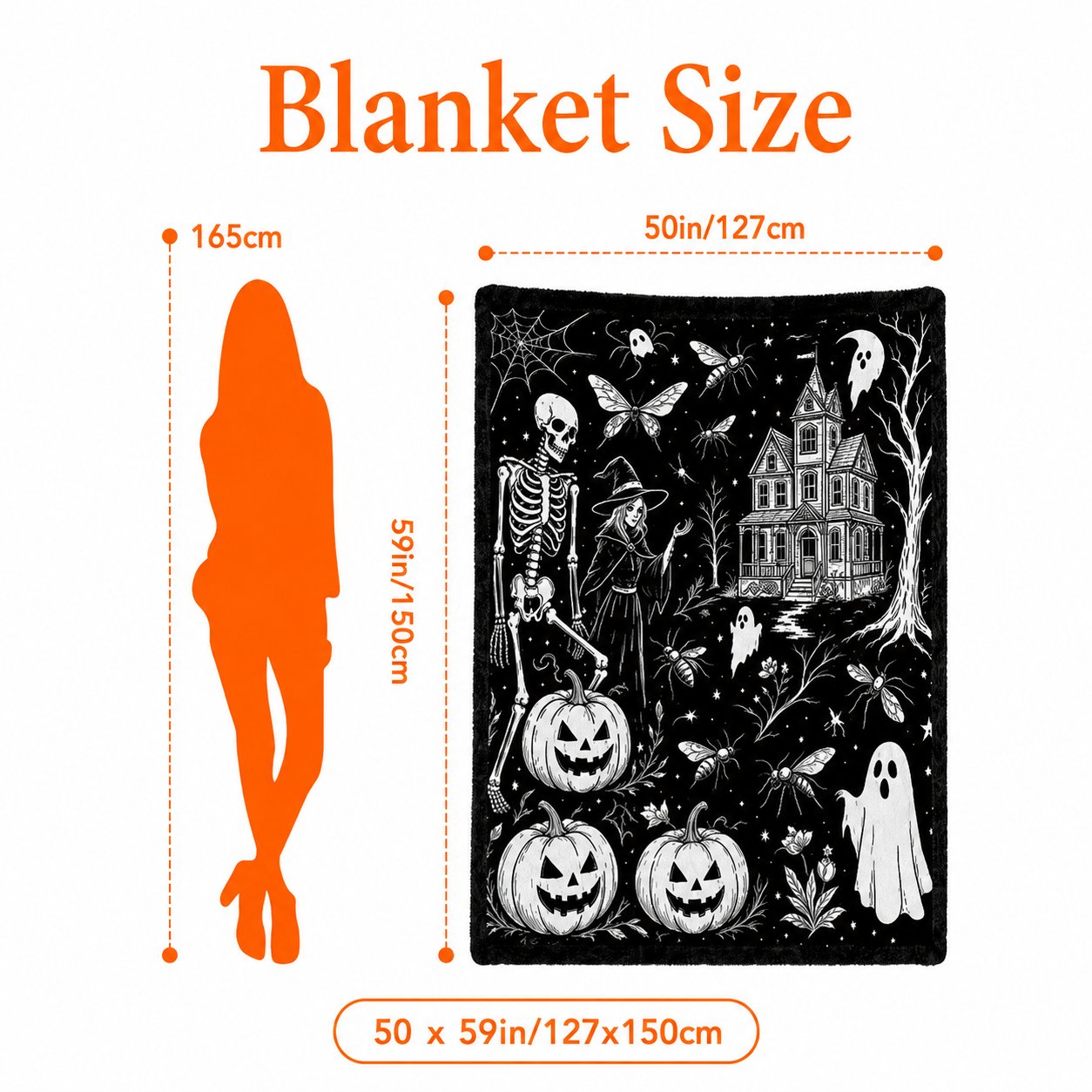 Trick Or Trace Halloween Coloring Blanket 🎃👻