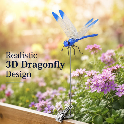 3D Dragonfly Garden Stakes With Clips