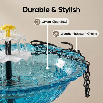 🔥Last 4 hours Hot Sale 50%-🐦Solar Cascade Hanging Bird Bath Fountain