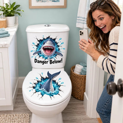 😂 "Bathroom Buddy" — Removable, Fun 3D Toilet Decals | Create Quirky Bathroom Decor or the Perfect Prank Gift 🦝
