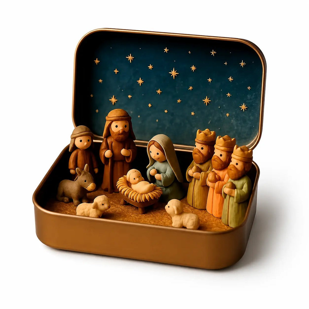 ✨Last Day 49% OFF-✝️ Mini Nativity Scene Keepsake Tin — Pocket-Sized Christmas Holy Family Set
