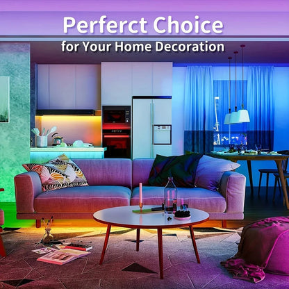 Smart RGB LED Strip Lights – Music Sync, App & Remote Control, Ultra-Long Customizable Mood Lighting