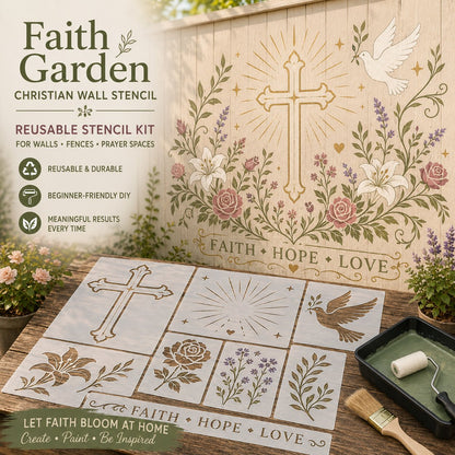 💥 LAST DAY 49% OFF – 🌿 Garden Wall StencilTM Collection | 9 Reusable Mural Designs for Walls, Fences, Porches & Creative Outdoor Makeovers 🎨✨
