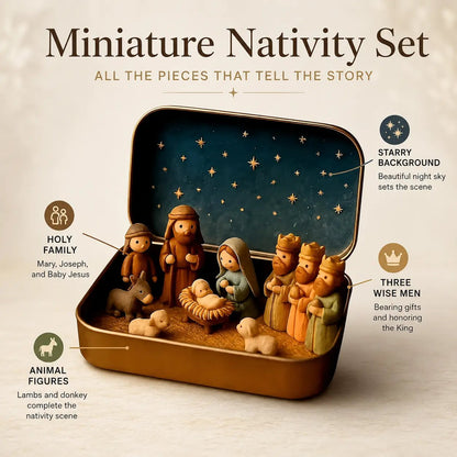 ✨Last Day 49% OFF-✝️ Mini Nativity Scene Keepsake Tin — Pocket-Sized Christmas Holy Family Set