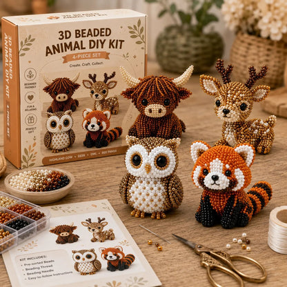 🔥Last Day 49% OFF🧵✨ Tiny 3D Beaded Animal DIY Kit