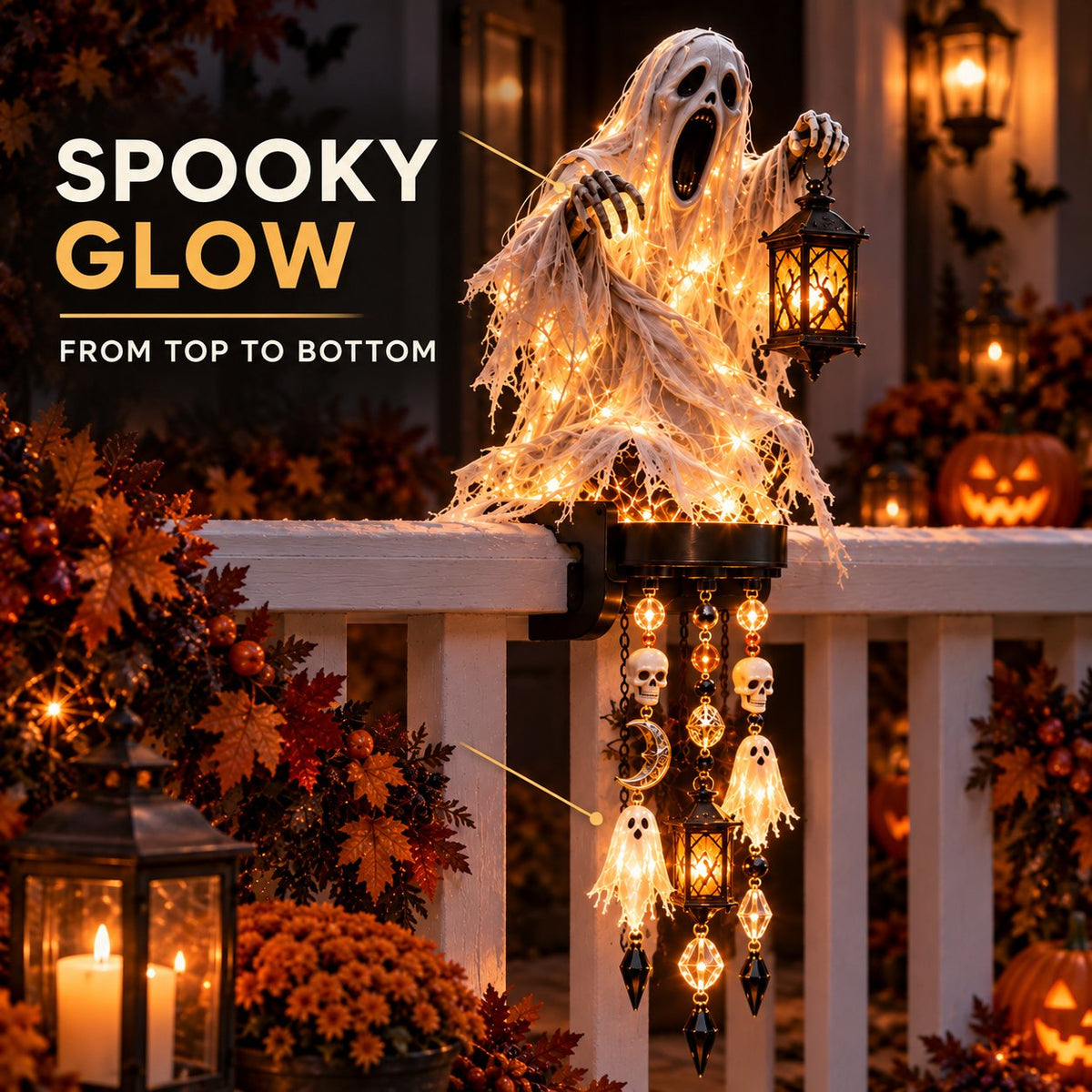 ⏰ LAST DAY 49% OFF - 🎃 Halloween Character Glow Cascade Railing Lights