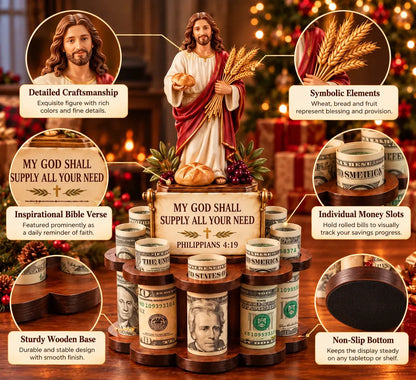 ⏳ Last Day 50% OFF-🙏 Bible Verse Savings Challenge Stand – Christian Cash Organizer & Faith-Inspired Gift