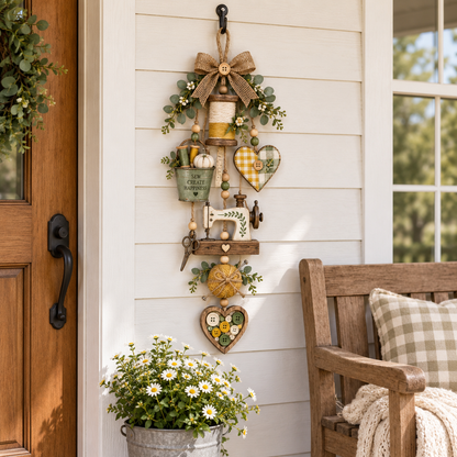 🧵✨ Lighted Sewing Room Hanging Decor – Rustic Farmhouse Craft Lover Wall Ornament
