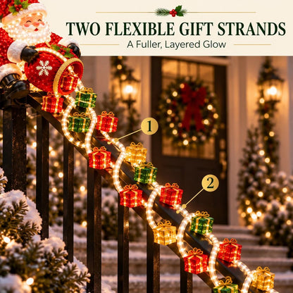 🔥LAST DAY 50% OFF -🎅 Santa Magic Gift Cascade Railing Light