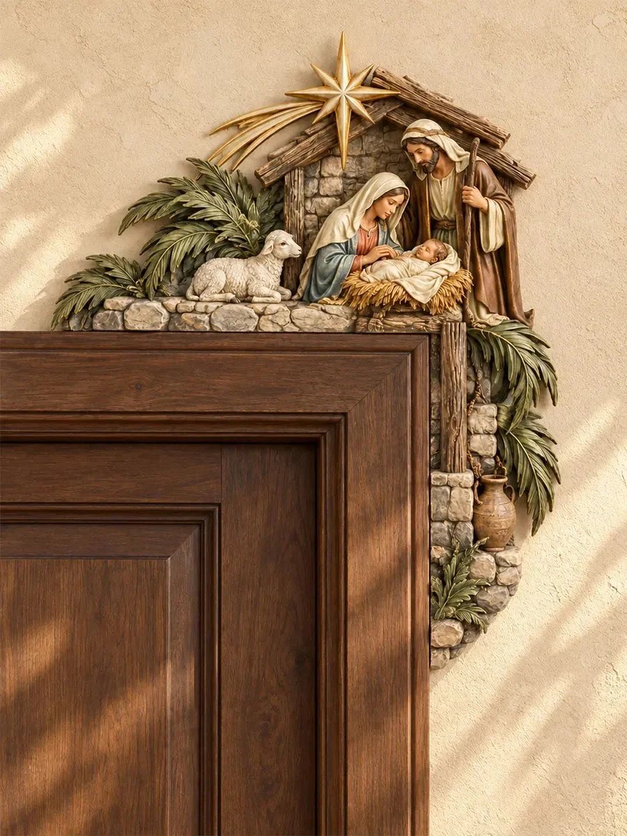 ⏳ Last Day 49% OFF –🎄Christmas Nativity Door Frame Corner Decor