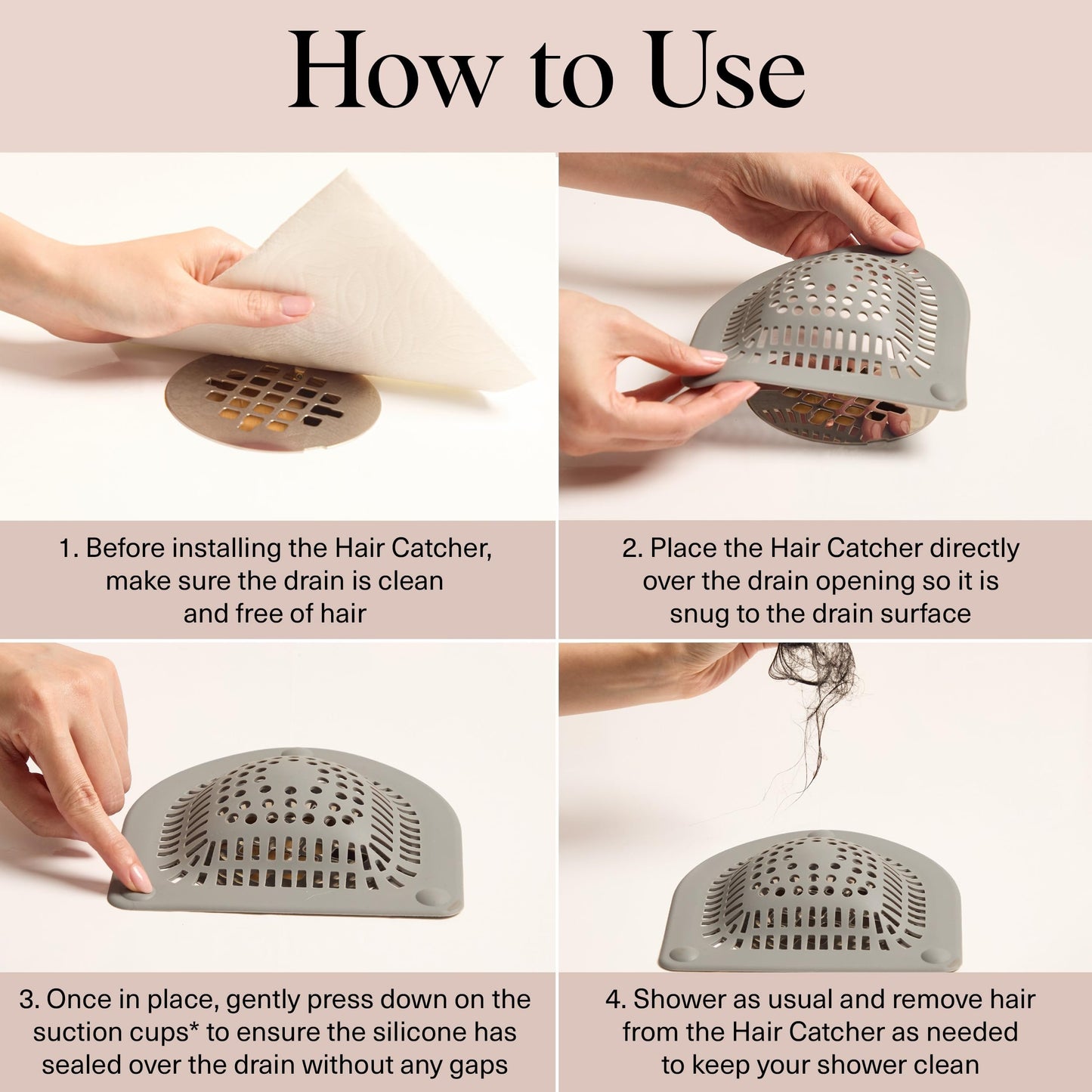 Universal Silicone Shower Drain Hair Catcher