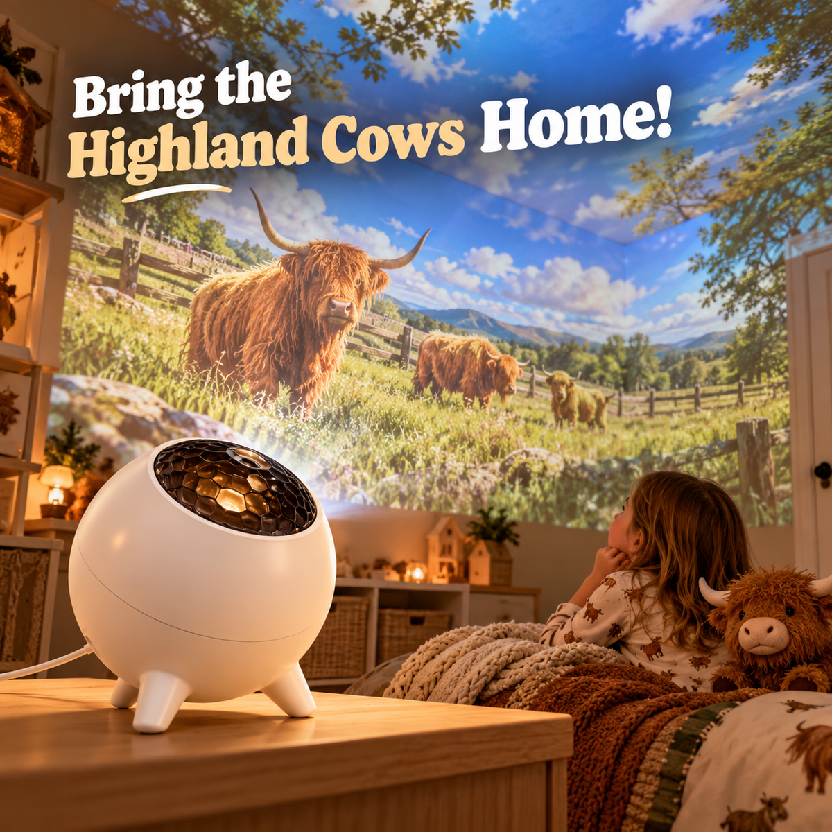 ✨ HOT SALE 49% OFF✨🐮Highland Cow Projection Lamp | Home Decor & Gifts for Creating a Cozy Atmosphere
